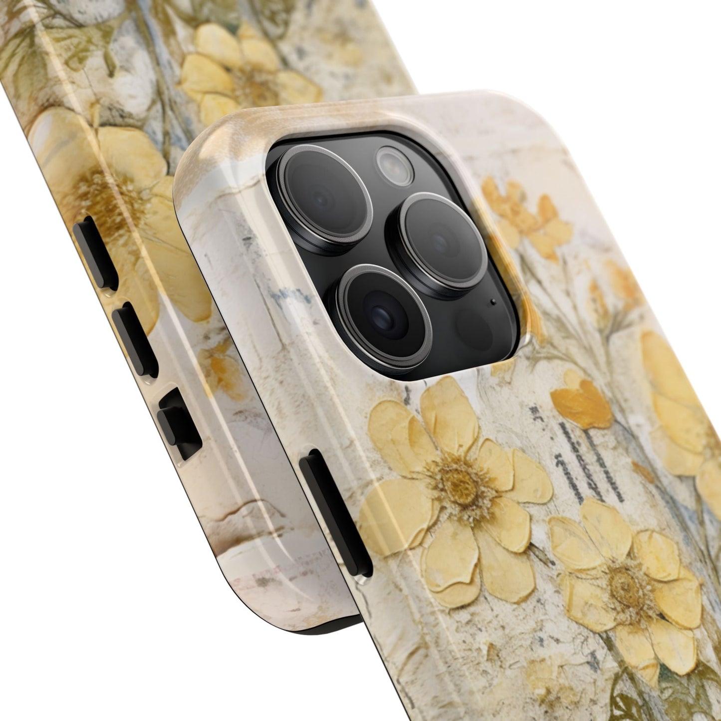 Vintage Yellow Floral Collage - iPhone Series Case, Protective & Stylish - BOGO Cases