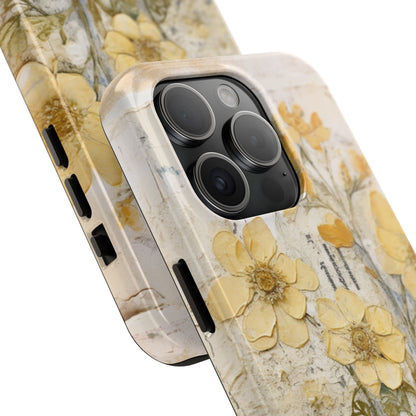 Vintage Yellow Floral Collage - iPhone Series Case, Protective & Stylish - BOGO Cases