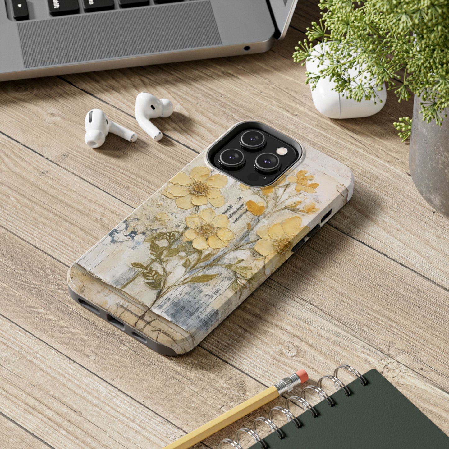Vintage Yellow Floral Collage - iPhone Series Case, Protective & Stylish - BOGO Cases