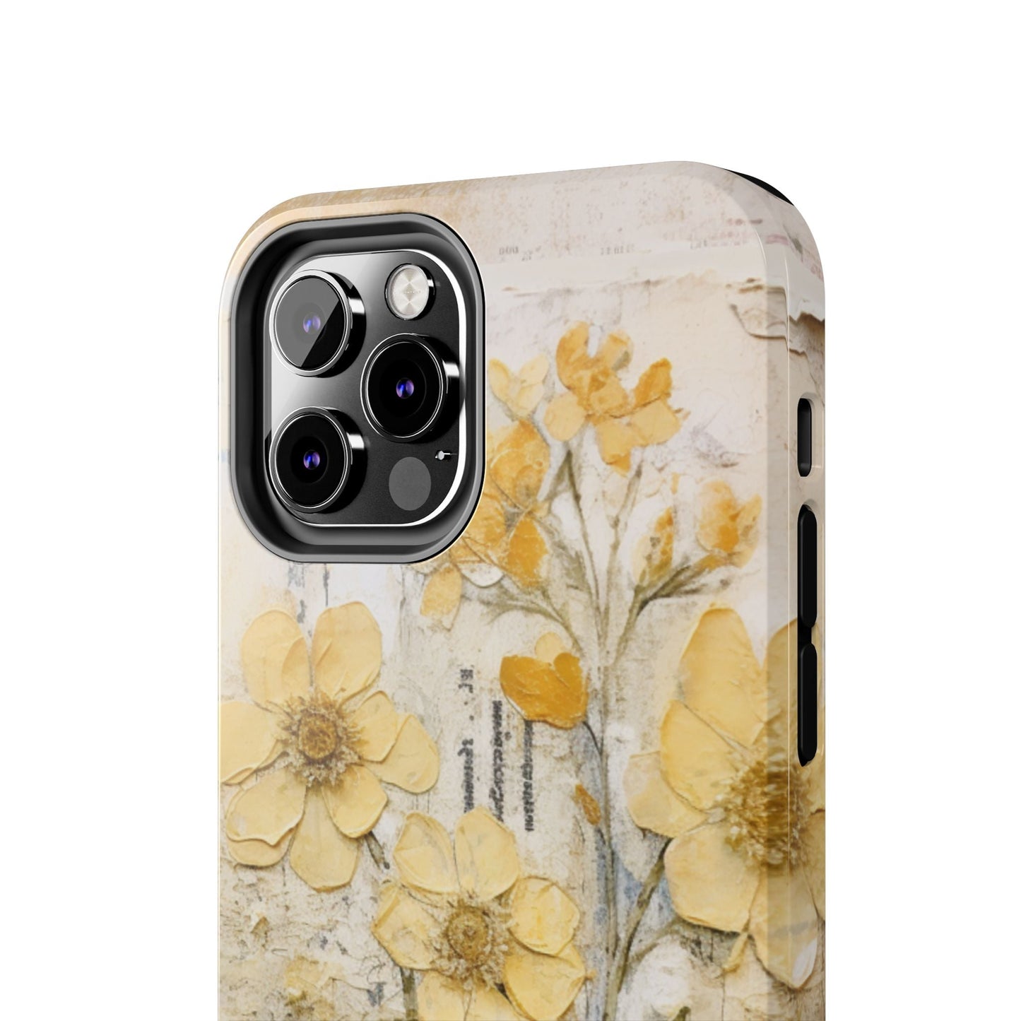 Vintage Yellow Floral Collage - iPhone Series Case, Protective & Stylish - BOGO Cases