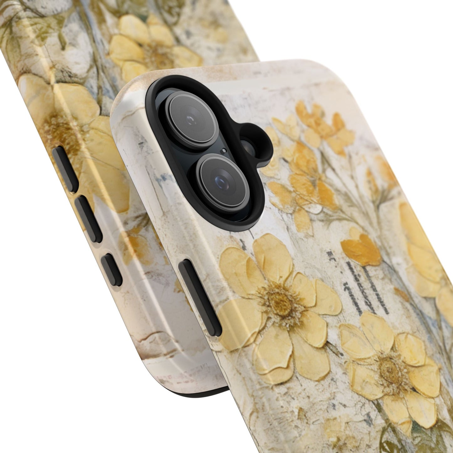 Vintage Yellow Floral Collage - iPhone Series Case, Protective & Stylish - BOGO Cases