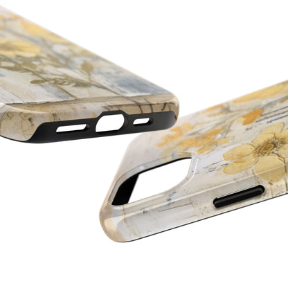 Vintage Yellow Floral Collage - iPhone Series Case, Protective & Stylish - BOGO Cases