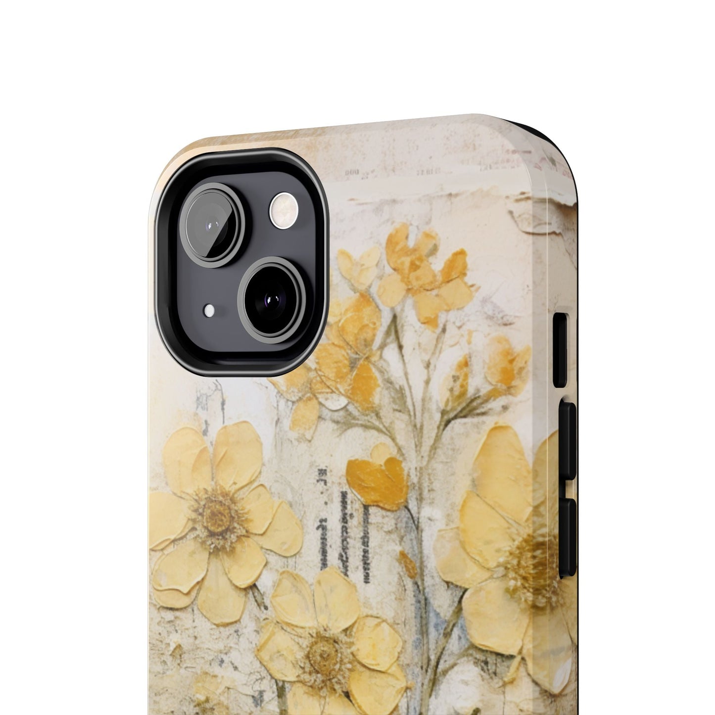 Vintage Yellow Floral Collage - iPhone Series Case, Protective & Stylish - BOGO Cases