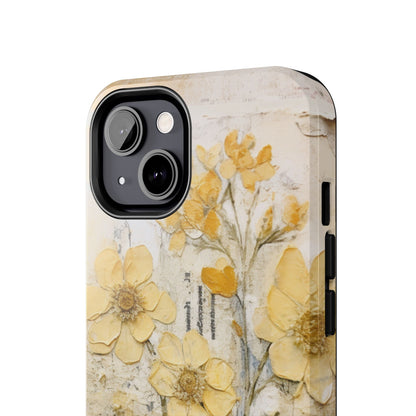 Vintage Yellow Floral Collage - iPhone Series Case, Protective & Stylish - BOGO Cases
