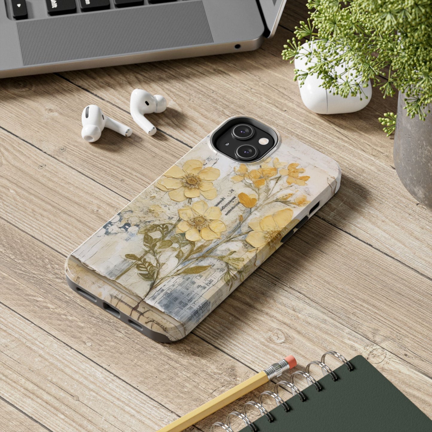 Vintage Yellow Floral Collage - iPhone Series Case, Protective & Stylish - BOGO Cases