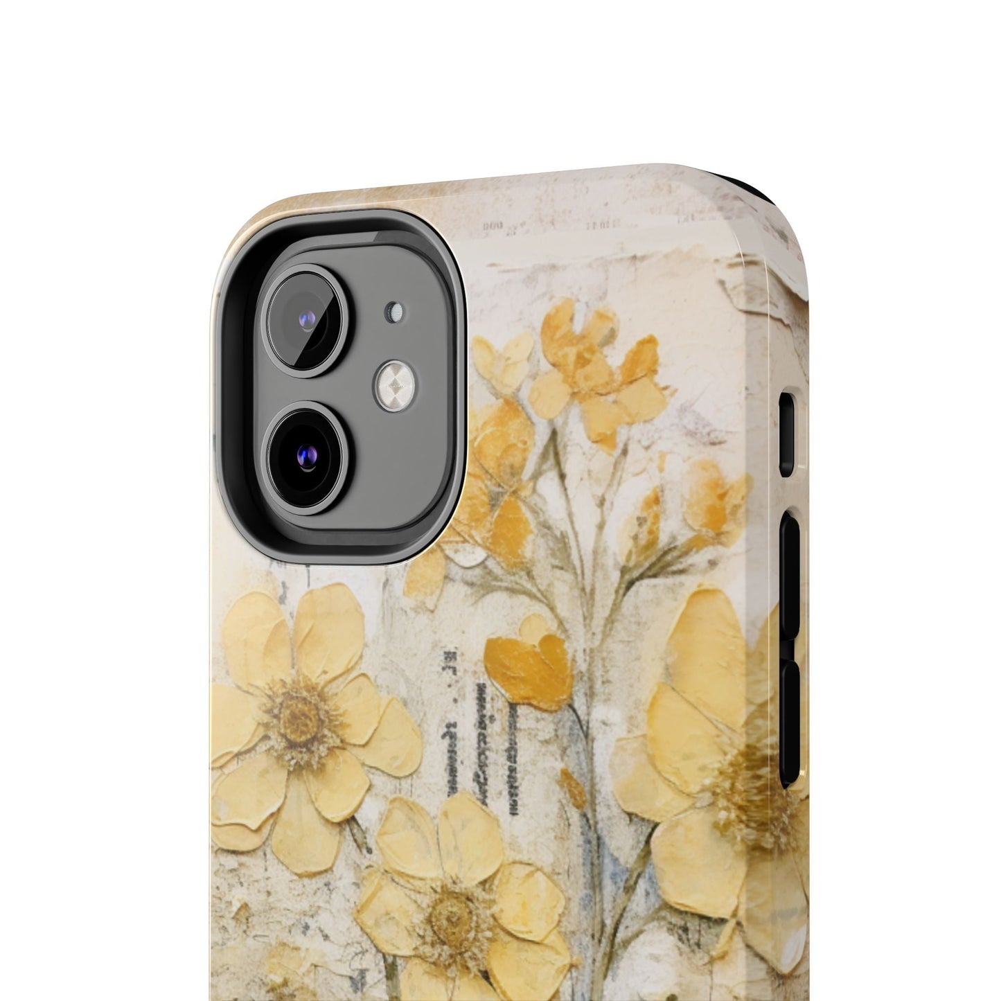 Vintage Yellow Floral Collage - iPhone Series Case, Protective & Stylish - BOGO Cases
