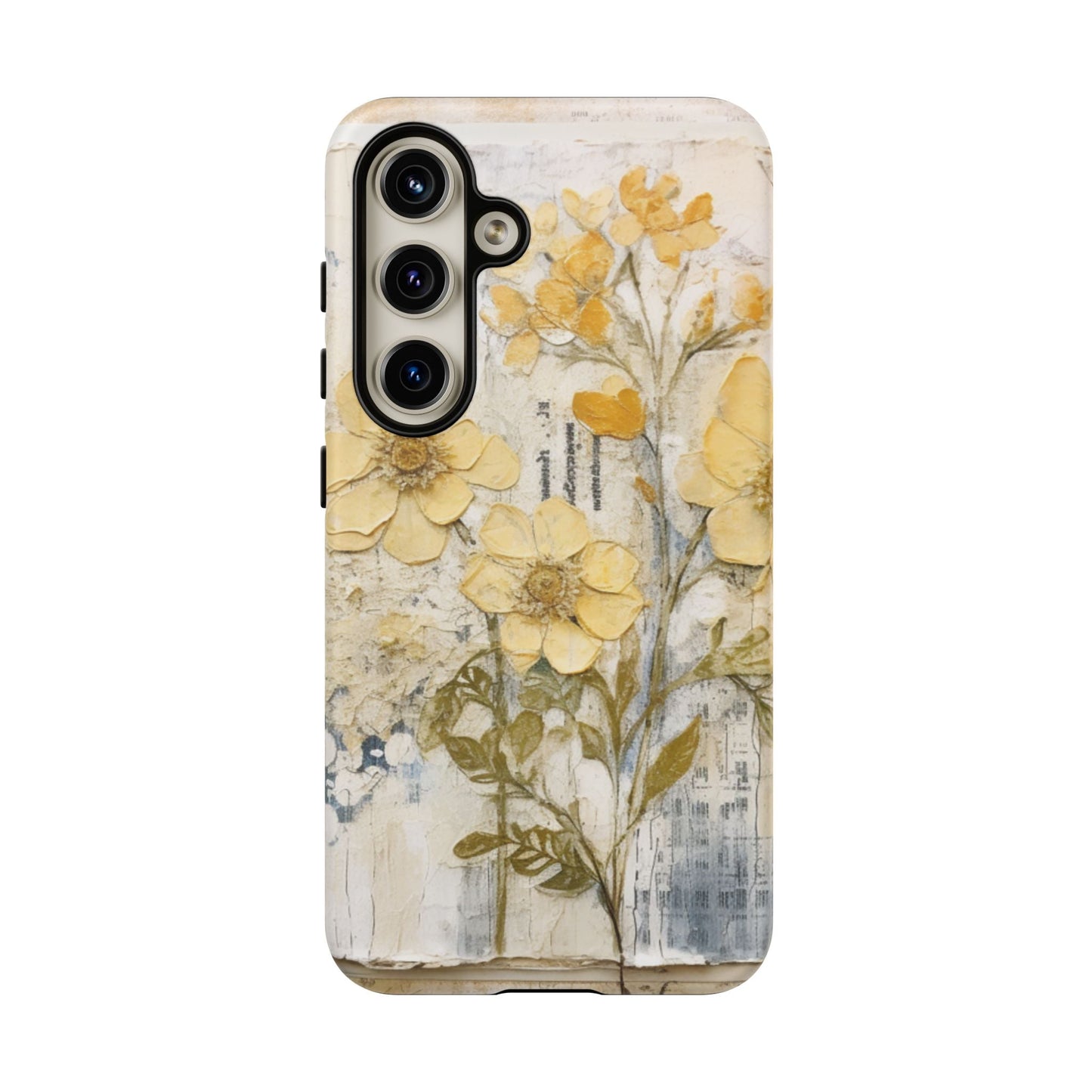 Vintage Yellow Floral Collage - Samsung Galaxy Case, Shockproof & Slim - BOGO Cases