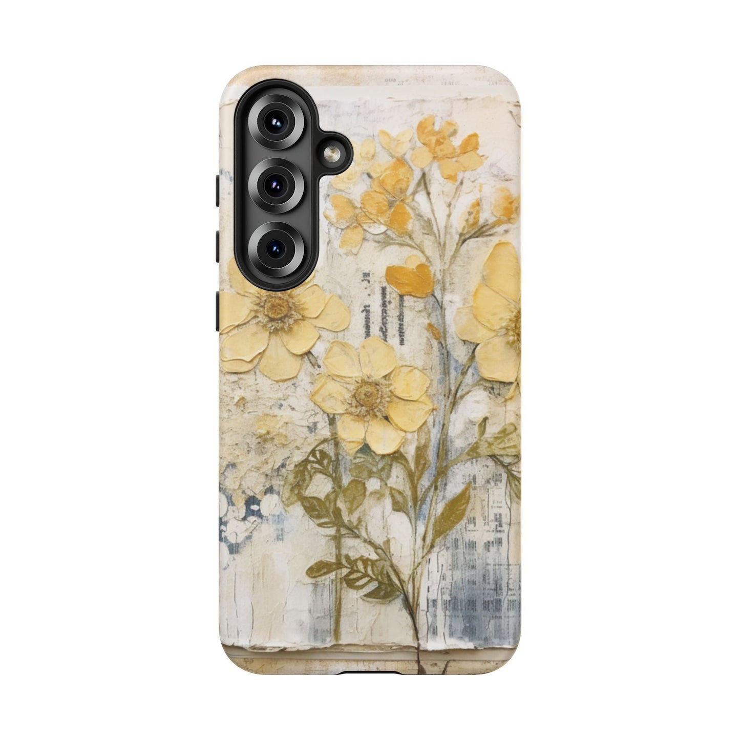 Vintage Yellow Floral Collage - Samsung Galaxy Case, Shockproof & Slim - BOGO Cases
