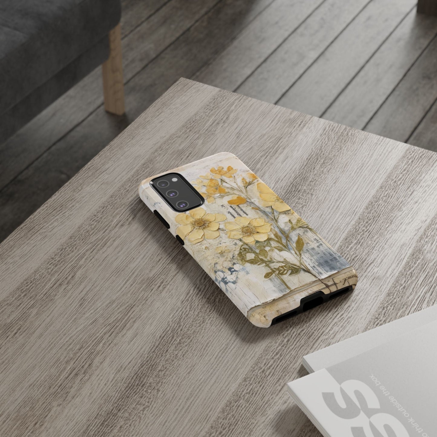 Vintage Yellow Floral Collage - Samsung Galaxy Case, Shockproof & Slim - BOGO Cases