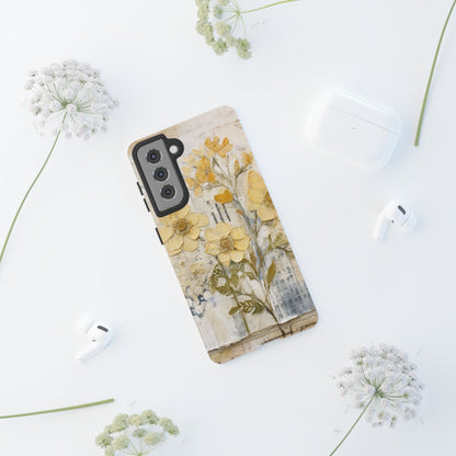 Vintage Yellow Floral Collage - Samsung Galaxy Case, Shockproof & Slim - BOGO Cases