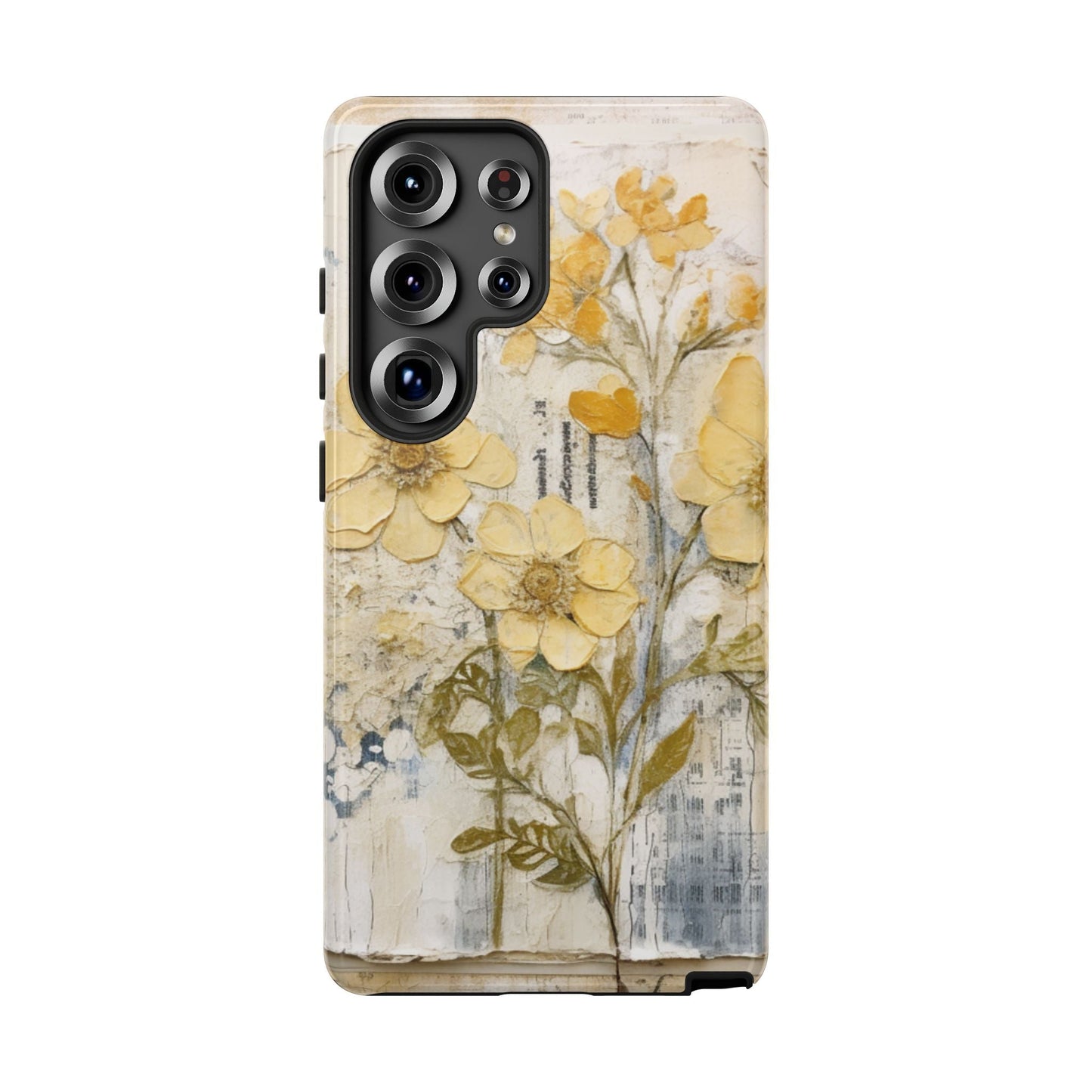 Vintage Yellow Floral Collage - Samsung Galaxy Case, Shockproof & Slim - BOGO Cases