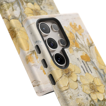 Vintage Yellow Floral Collage - Samsung Galaxy Case, Shockproof & Slim - BOGO Cases