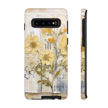 Vintage Yellow Floral Collage - Samsung Galaxy Case, Shockproof & Slim - BOGO Cases