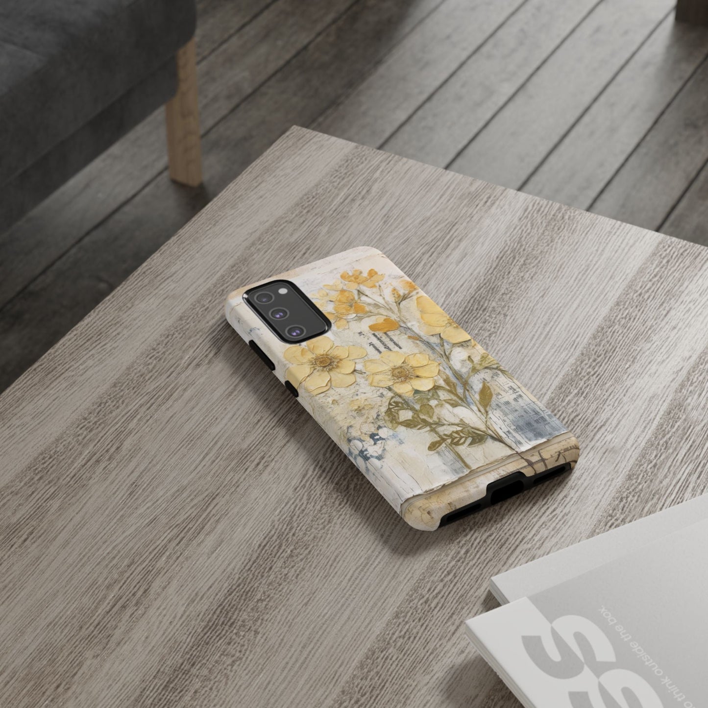 Vintage Yellow Floral Collage - Samsung Galaxy Case, Shockproof & Slim - BOGO Cases