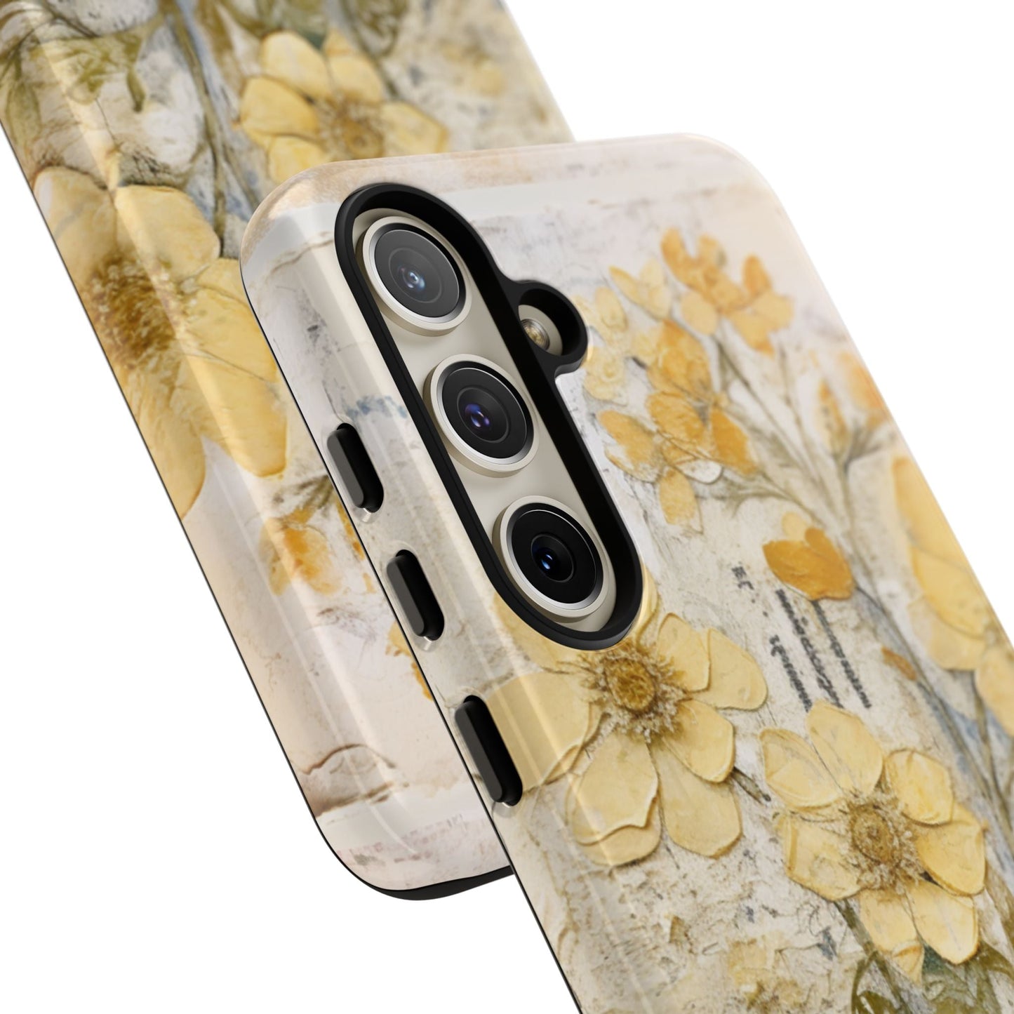 Vintage Yellow Floral Collage - Samsung Galaxy Case, Shockproof & Slim - BOGO Cases
