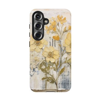 Vintage Yellow Floral Collage - Samsung Galaxy Case, Shockproof & Slim - BOGO Cases
