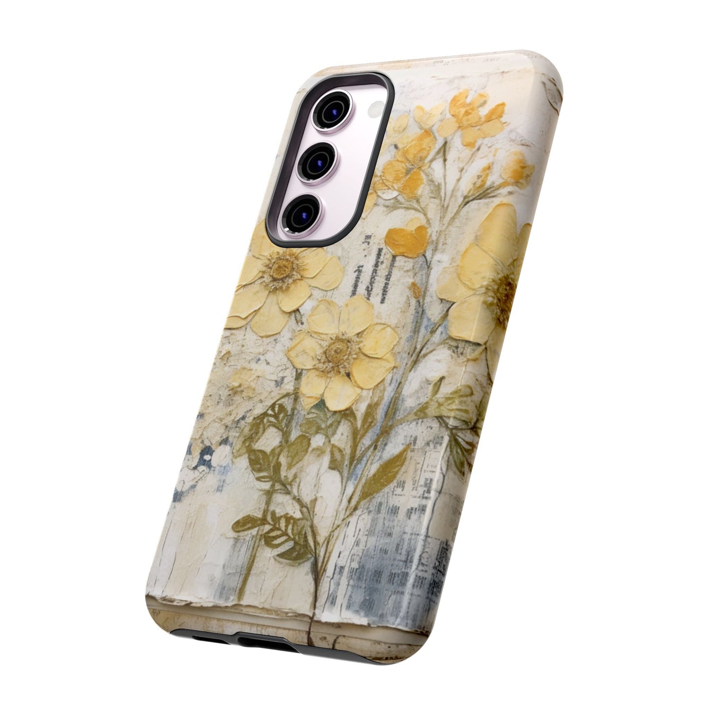 Vintage Yellow Floral Collage - Samsung Galaxy Case, Shockproof & Slim - BOGO Cases