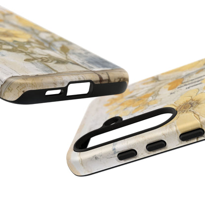 Vintage Yellow Floral Collage - Samsung Galaxy Case, Shockproof & Slim - BOGO Cases
