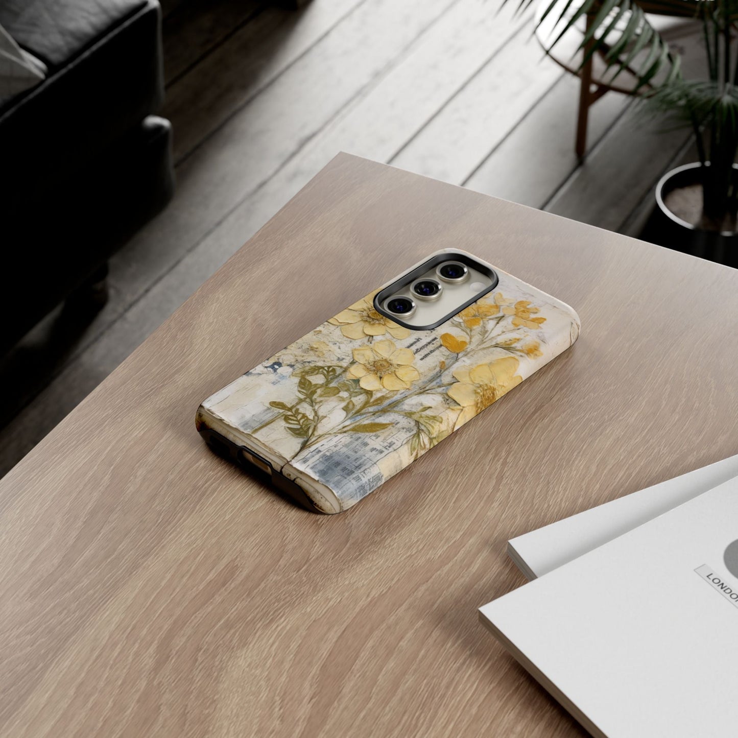 Vintage Yellow Floral Collage - Samsung Galaxy Case, Shockproof & Slim - BOGO Cases