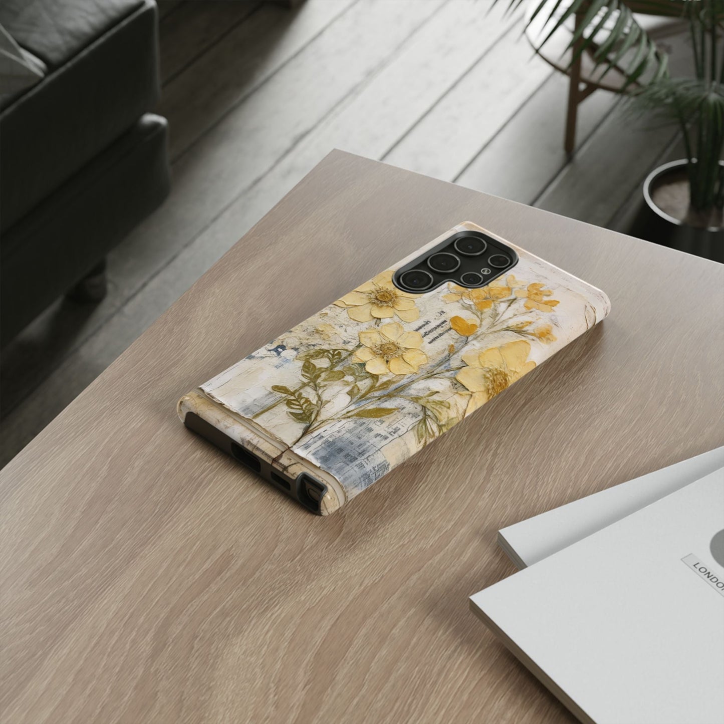 Vintage Yellow Floral Collage - Samsung Galaxy Case, Shockproof & Slim - BOGO Cases