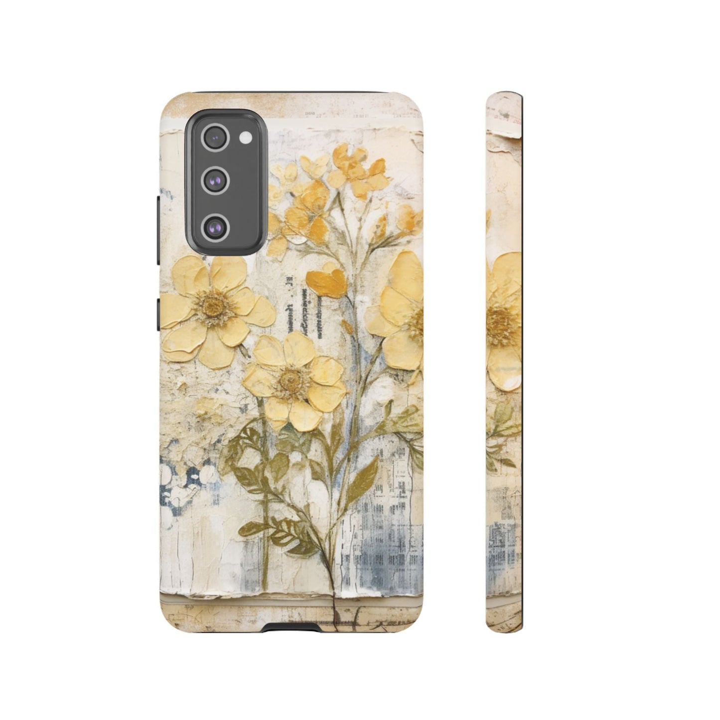 Vintage Yellow Floral Collage - Samsung Galaxy Case, Shockproof & Slim - BOGO Cases