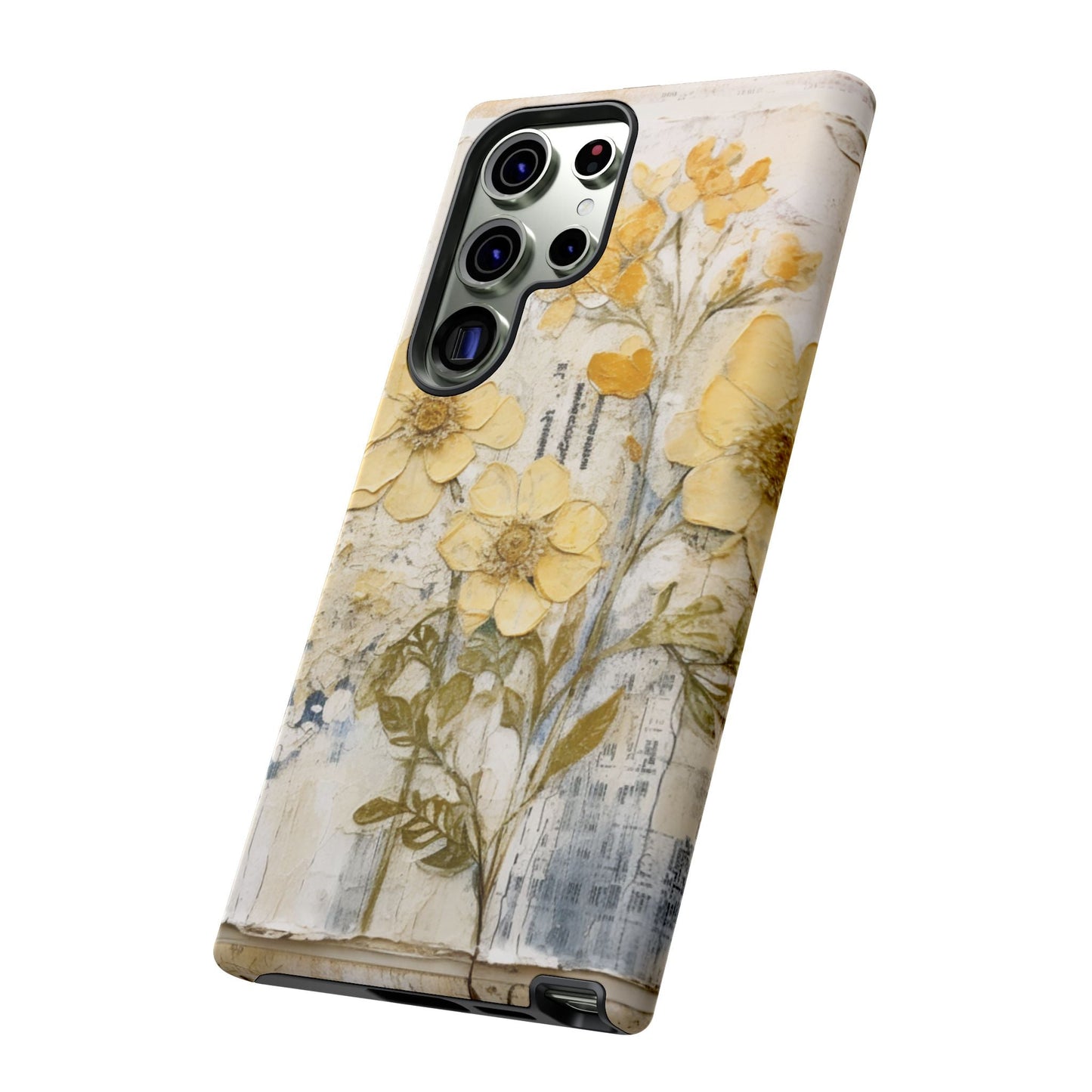 Vintage Yellow Floral Collage - Samsung Galaxy Case, Shockproof & Slim - BOGO Cases