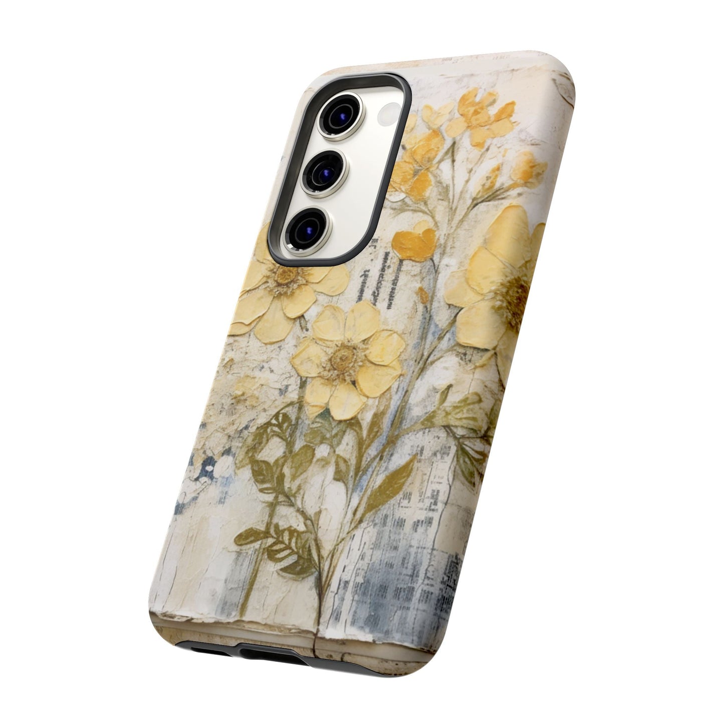 Vintage Yellow Floral Collage - Samsung Galaxy Case, Shockproof & Slim - BOGO Cases