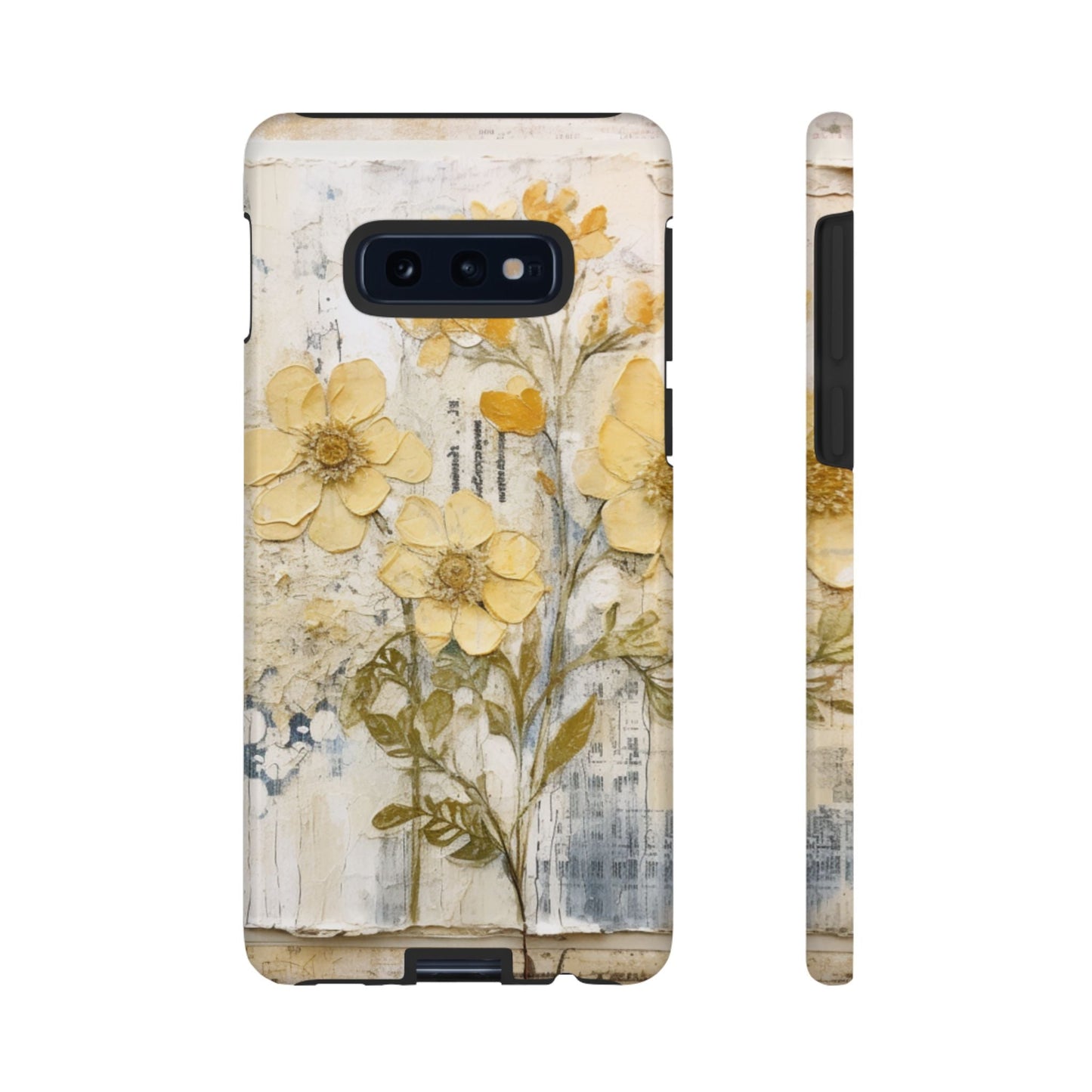 Vintage Yellow Floral Collage - Samsung Galaxy Case, Shockproof & Slim - BOGO Cases
