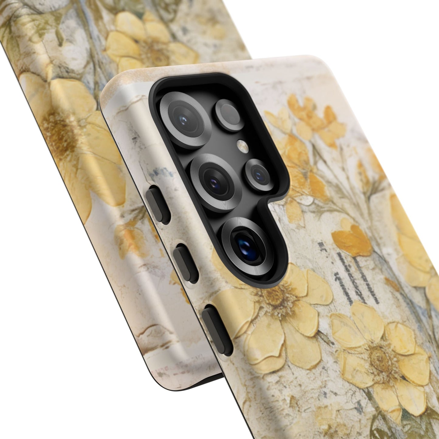 Vintage Yellow Floral Collage - Samsung Galaxy Case, Shockproof & Slim - BOGO Cases
