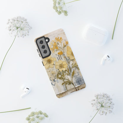 Vintage Yellow Floral Collage - Samsung Galaxy Case, Shockproof & Slim - BOGO Cases