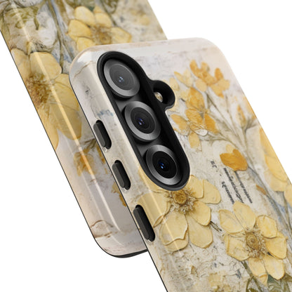 Vintage Yellow Floral Collage - Samsung Galaxy Case, Shockproof & Slim - BOGO Cases