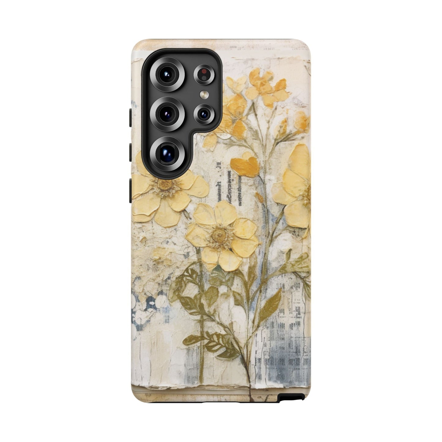 Vintage Yellow Floral Collage - Samsung Galaxy Case, Shockproof & Slim - BOGO Cases