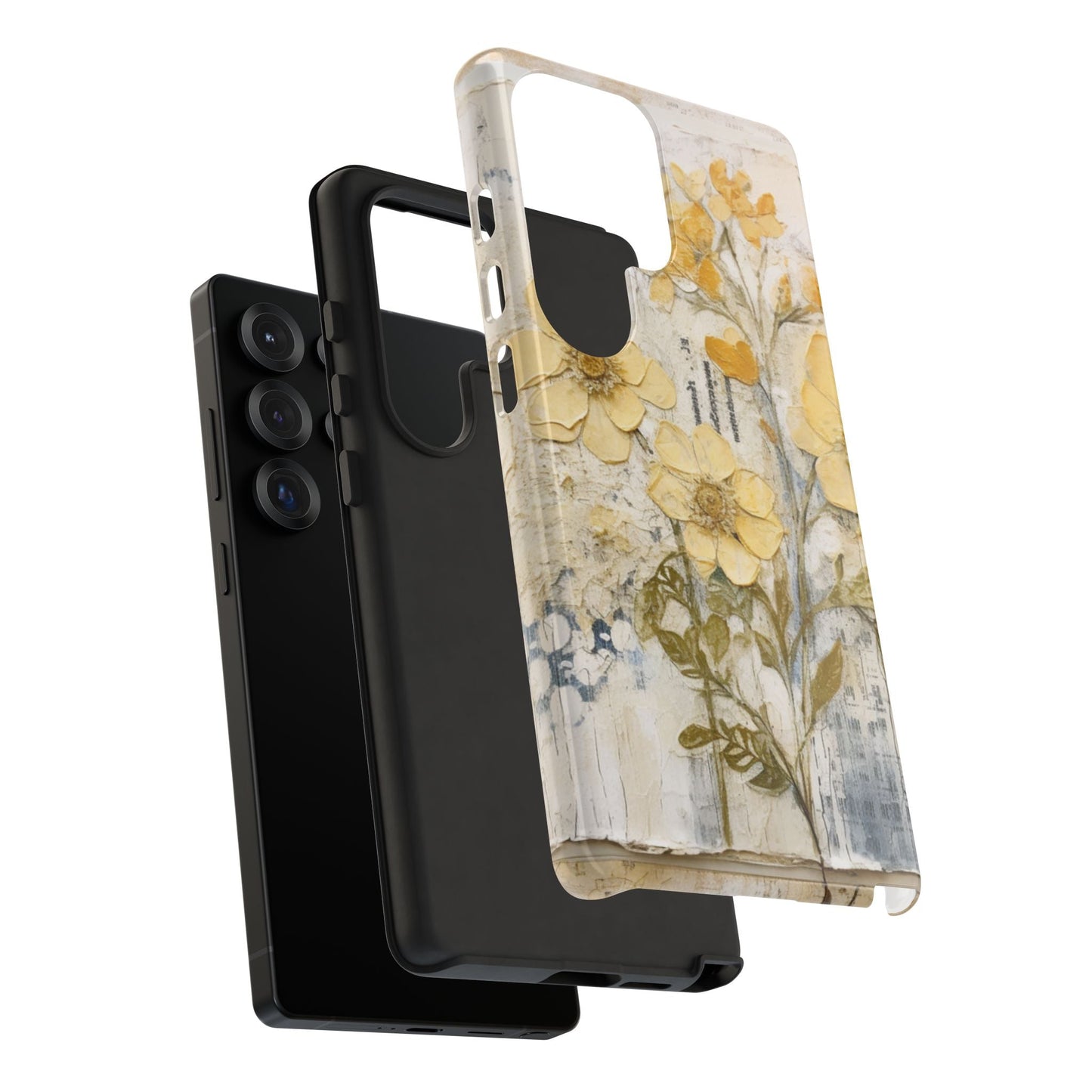 Vintage Yellow Floral Collage - Samsung Galaxy Case, Shockproof & Slim - BOGO Cases