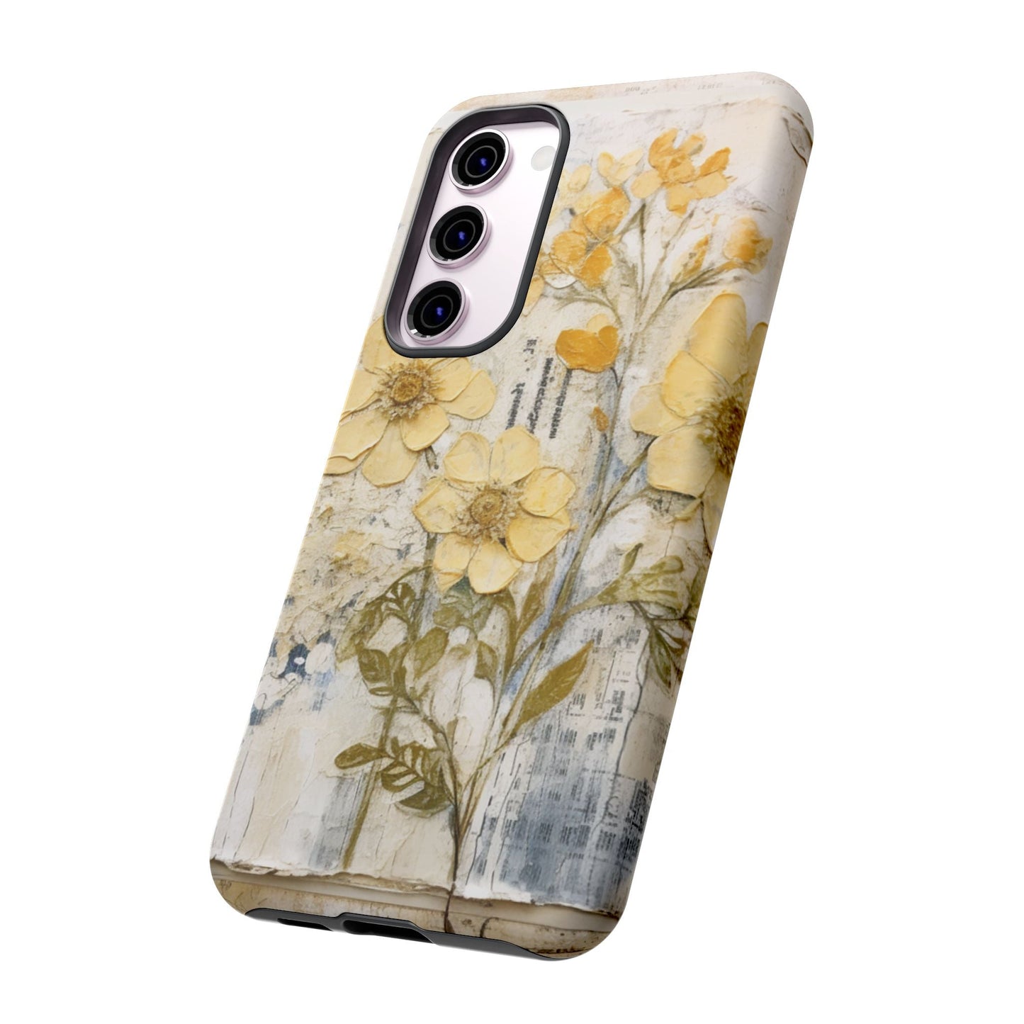 Vintage Yellow Floral Collage - Samsung Galaxy Case, Shockproof & Slim - BOGO Cases