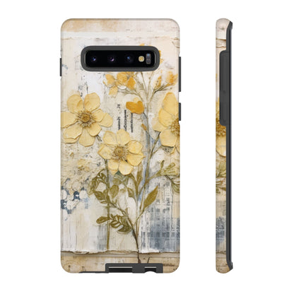 Vintage Yellow Floral Collage - Samsung Galaxy Case, Shockproof & Slim - BOGO Cases