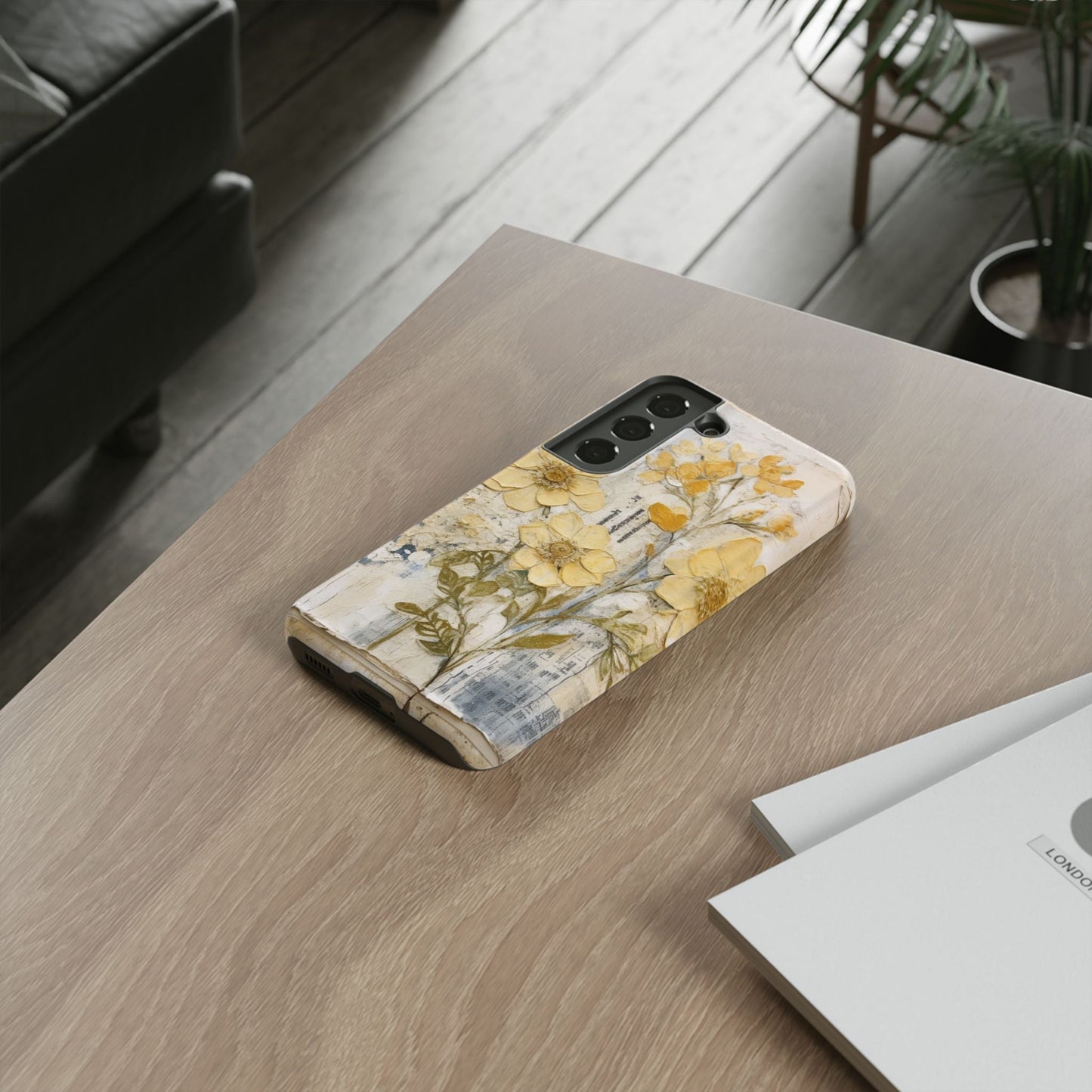 Vintage Yellow Floral Collage - Samsung Galaxy Case, Shockproof & Slim - BOGO Cases
