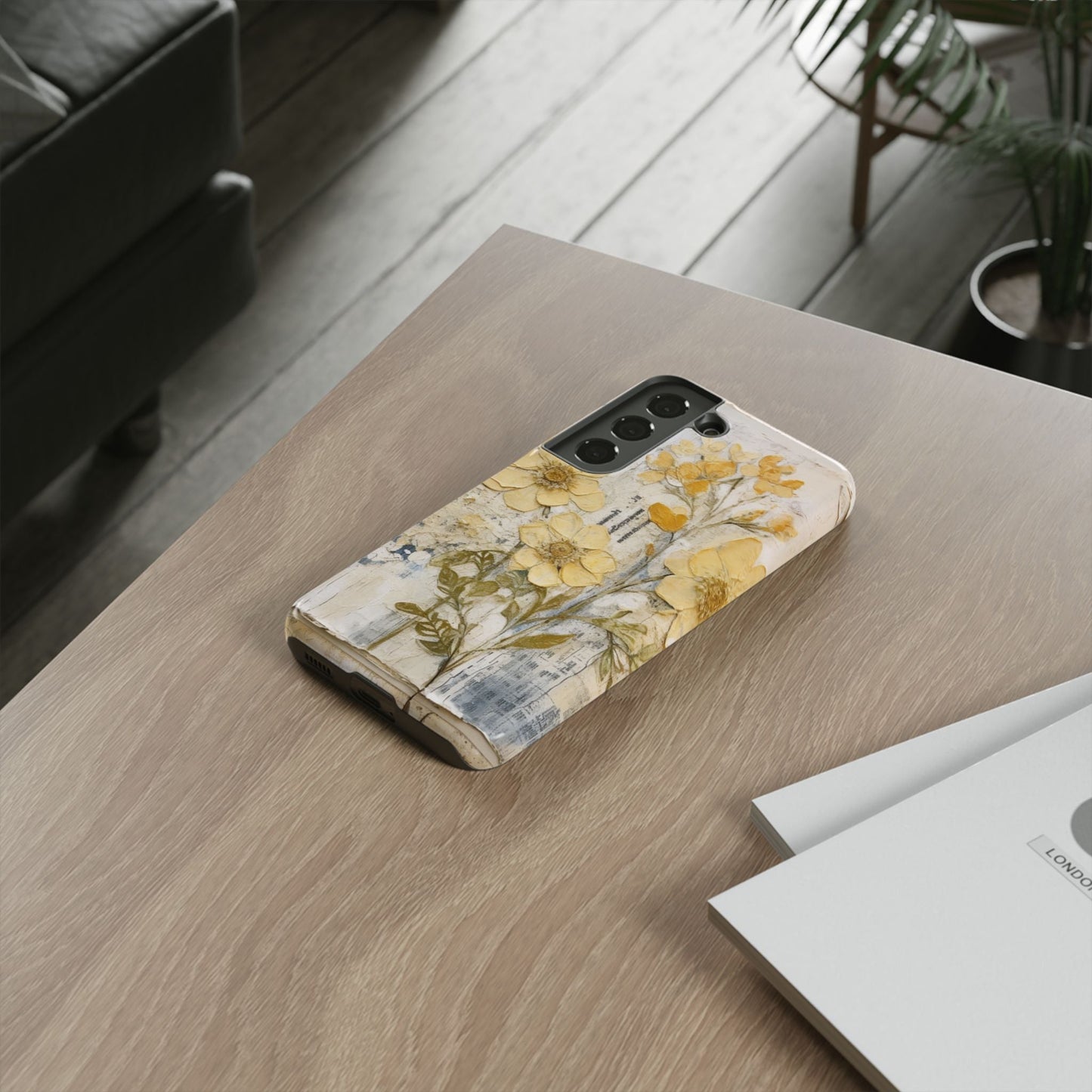 Vintage Yellow Floral Collage - Samsung Galaxy Case, Shockproof & Slim - BOGO Cases