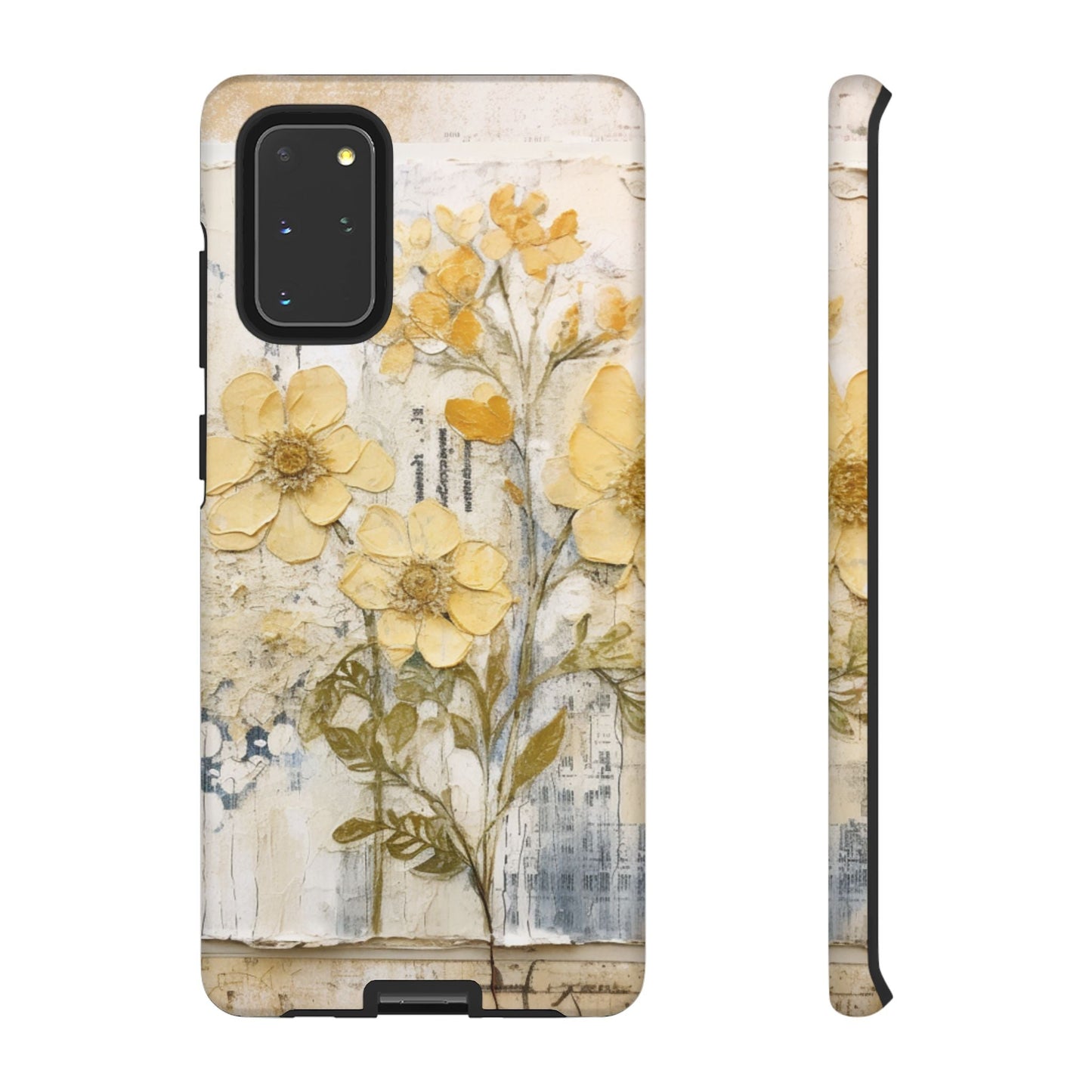 Vintage Yellow Floral Collage - Samsung Galaxy Case, Shockproof & Slim - BOGO Cases