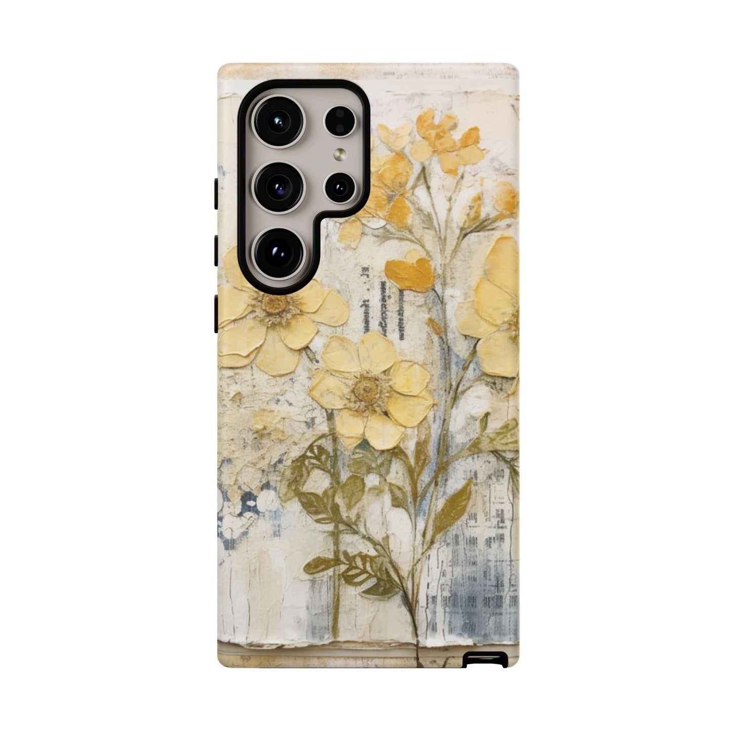 Vintage Yellow Floral Collage - Samsung Galaxy Case, Shockproof & Slim - BOGO Cases
