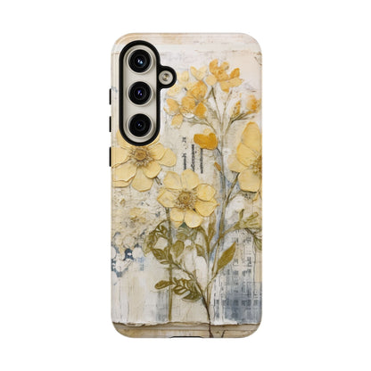 Vintage Yellow Floral Collage - Samsung Galaxy Case, Shockproof & Slim - BOGO Cases