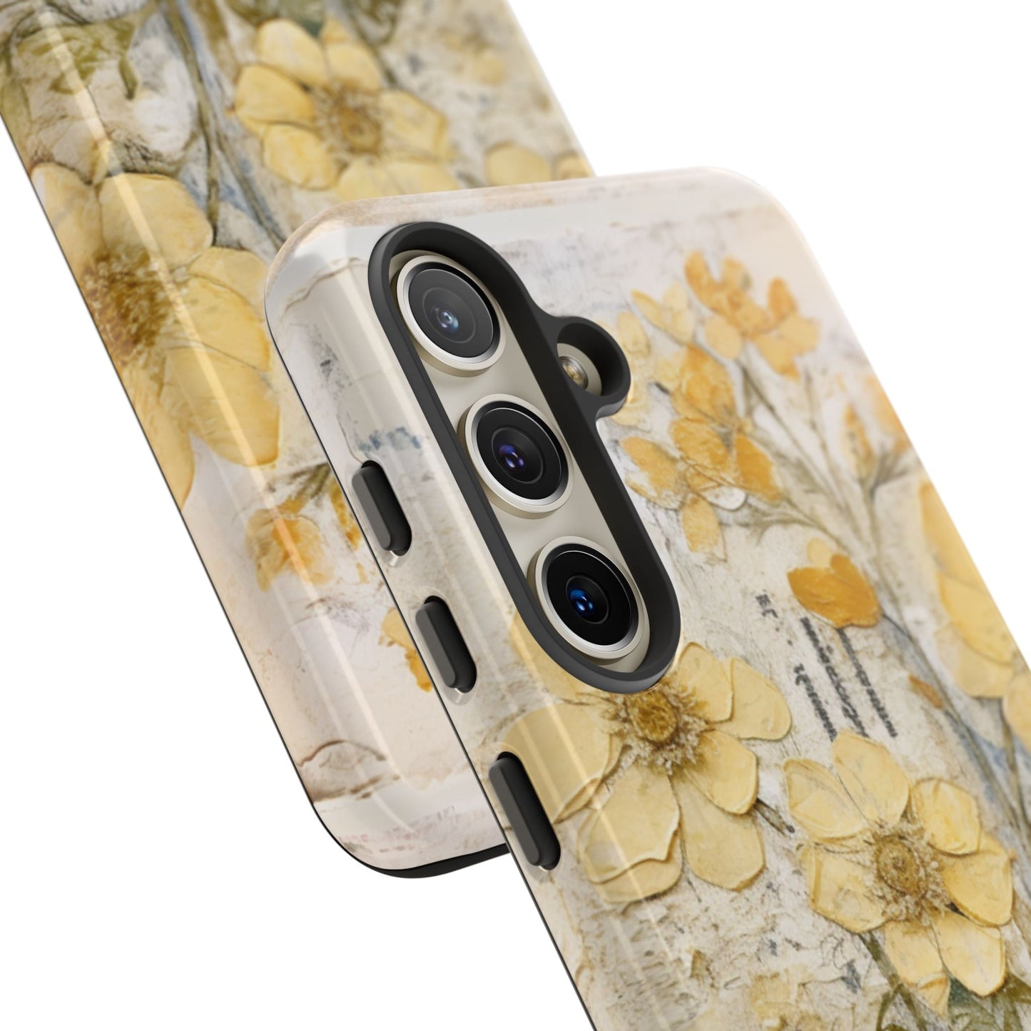 Vintage Yellow Floral Collage - Samsung Galaxy Case, Shockproof & Slim - BOGO Cases