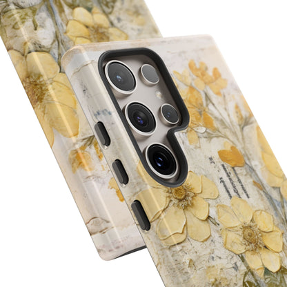 Vintage Yellow Floral Collage - Samsung Galaxy Case, Shockproof & Slim - BOGO Cases