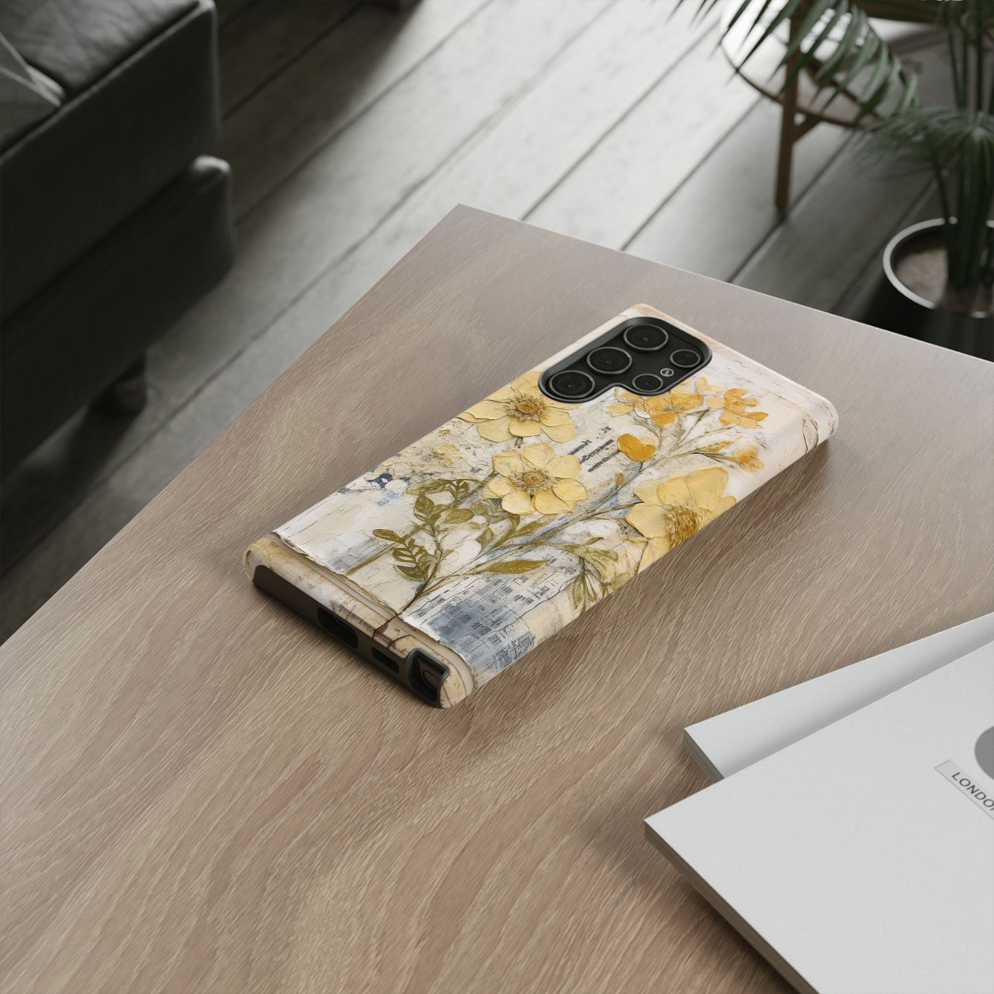 Vintage Yellow Floral Collage - Samsung Galaxy Case, Shockproof & Slim - BOGO Cases