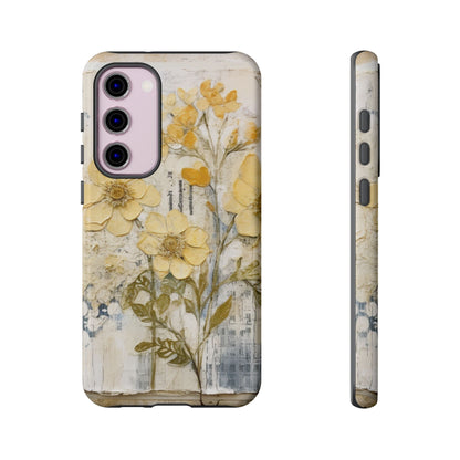 Vintage Yellow Floral Collage - Samsung Galaxy Case, Shockproof & Slim - BOGO Cases