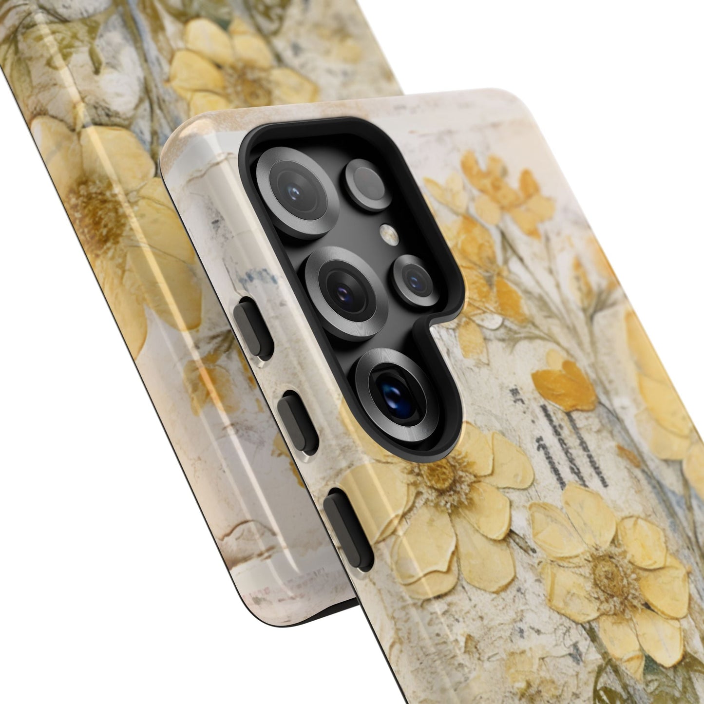 Vintage Yellow Floral Collage - Samsung Galaxy Case, Shockproof & Slim - BOGO Cases