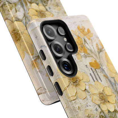 Vintage Yellow Floral Collage - Samsung Galaxy Case, Shockproof & Slim - BOGO Cases