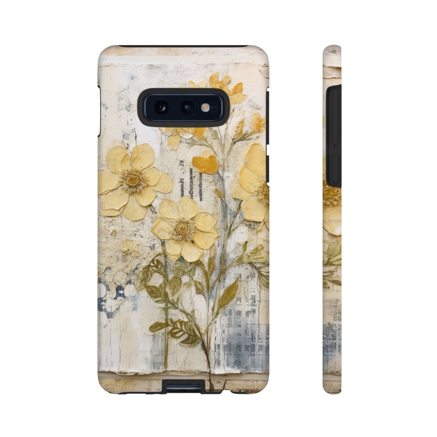 Vintage Yellow Floral Collage - Samsung Galaxy Case, Shockproof & Slim - BOGO Cases