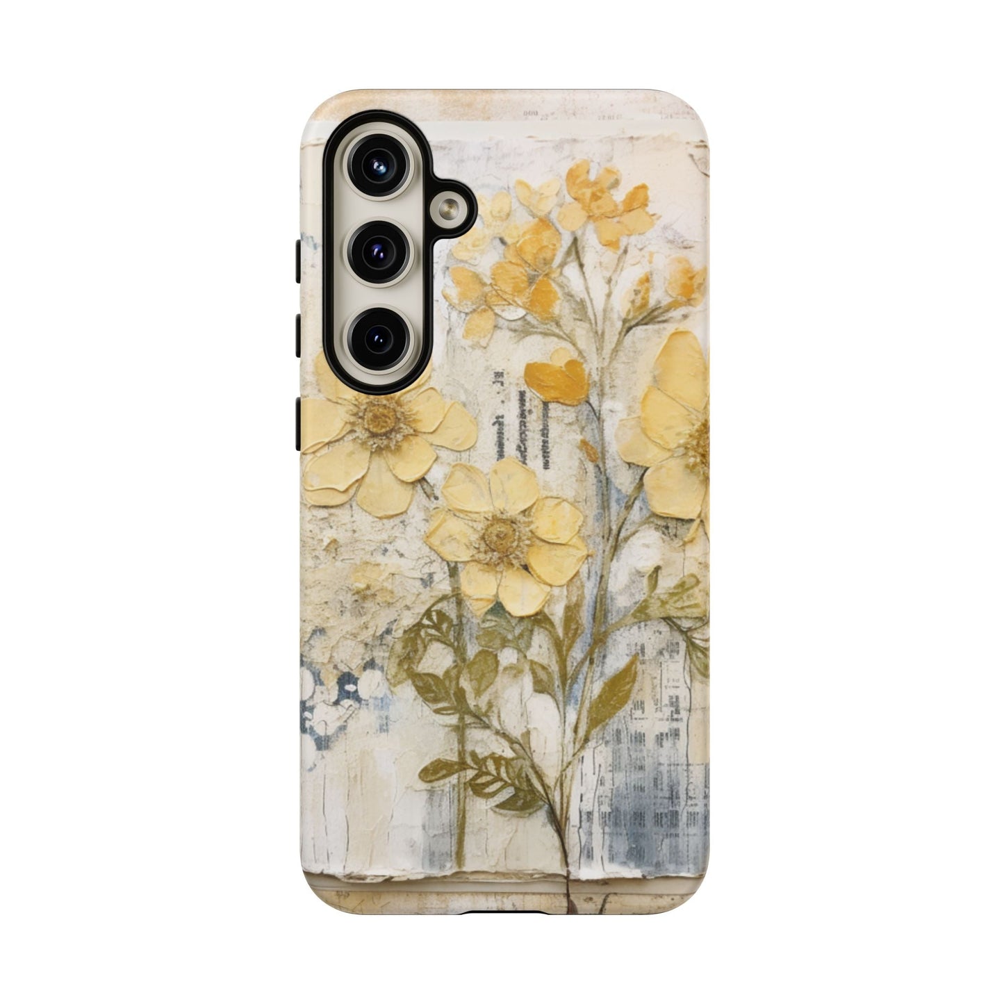 Vintage Yellow Floral Collage - Samsung Galaxy Case, Shockproof & Slim - BOGO Cases