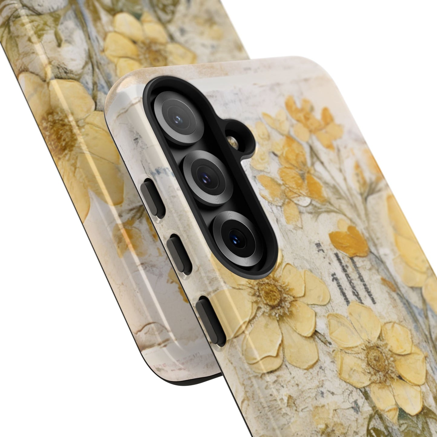 Vintage Yellow Floral Collage - Samsung Galaxy Case, Shockproof & Slim - BOGO Cases