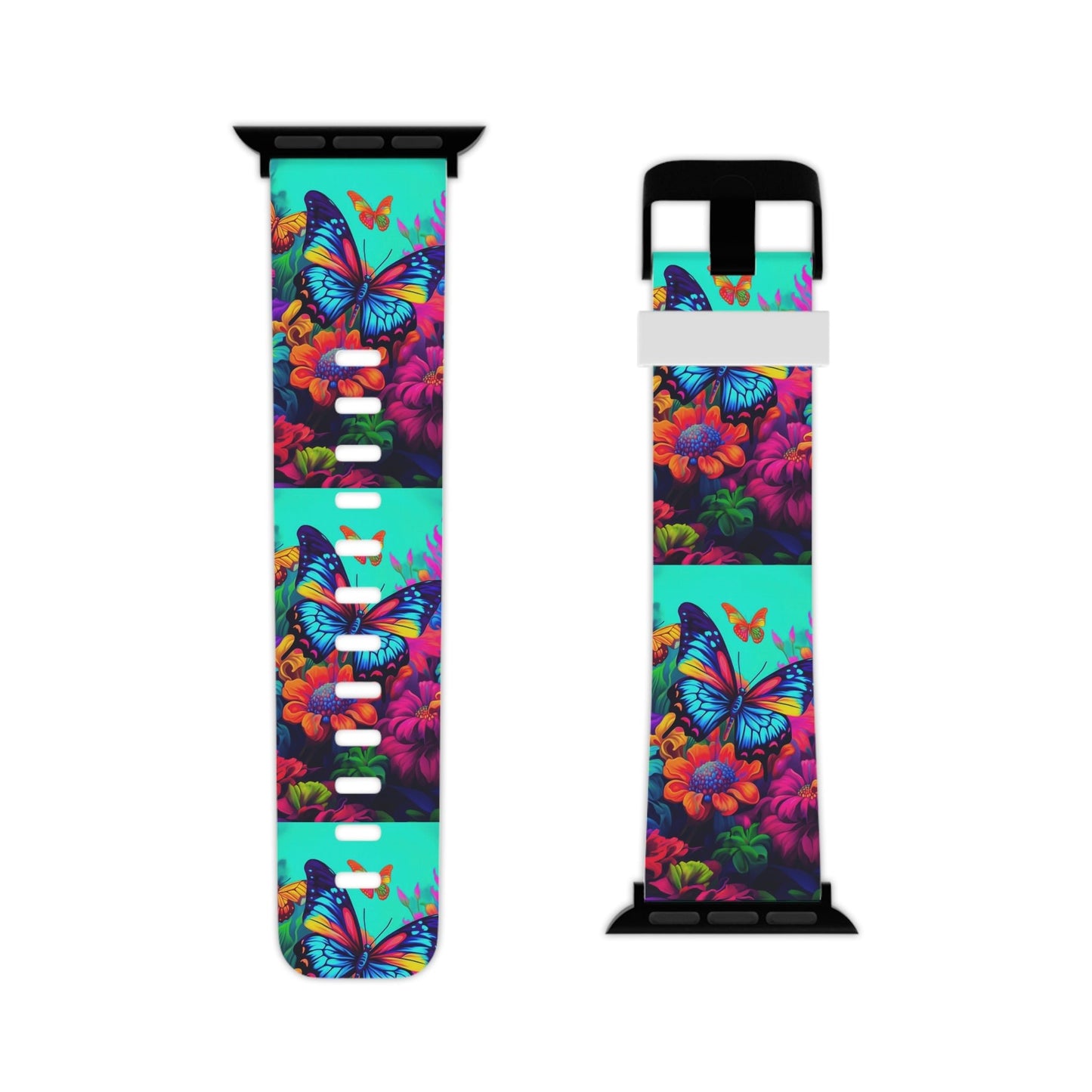 Vivid Butterfly & Floral Burst Apple Watch Band - BOGO Cases